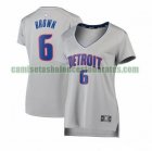 Camiseta Bruce Brown 6 Detroit Pistons statement edition Gris Mujer