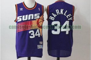 Camiseta Charles Barkley 34 Phoenix Suns Baloncesto Púrpura Hombre
