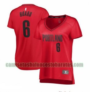 Camiseta Jaylen Hoard 6 Portland Trail Blazers statement edition Rojo Mujer
