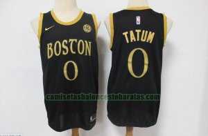 Camiseta Jayson Tatum 0 Boston Celtics Player Negro Hombre