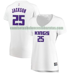 Camiseta Justin Jackson 25 Sacramento Kings association edition Blanco Mujer