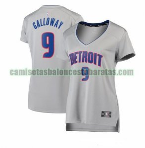 Camiseta Langston Galloway 9 Detroit Pistons statement edition Gris Mujer