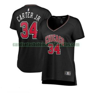 Camiseta Wendell Carter Jr. 34 Chicago Bulls statement edition Negro Mujer