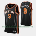 Camiseta rj barrett 9 New York Knicks 2022 75 aniversario edición de la ciudad Negro Hombre