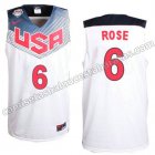 camisetas baloncesto derrick rose #6 nba usa 2014 blanca