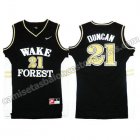 camisetas ncaa wake forest demon deacons tim duncan #21 negro