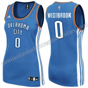 camiseta nba mujer oklahoma city thunder russell westbrook #0 azul