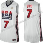 camisetas de baloncesto larry bird #7 nba usa 1992 blanca