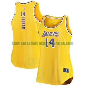 Camiseta Brandon Ingram 14 Los Angeles Lakers clasico Amarillo Mujer