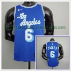 Camiseta James 6 Los Angeles Lakers 2021 Retro Azul Hombre