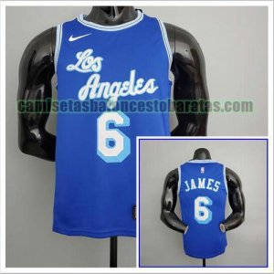 Camiseta James 6 Los Angeles Lakers 2021 Retro Azul Hombre
