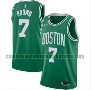 Camiseta Jaylen Brown 7 Boston Celtics 2020-21 Icon Edition Swingman verde Hombre