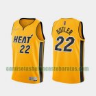 Camiseta Jimmy Butler 22 Miami Heat 2020-21 Earned Edition amarillo Hombre