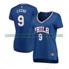 Camiseta Kyle O'Quinn 9 Philadelphia 76ers icon edition Azul Mujer