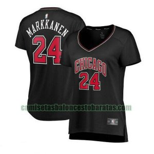 Camiseta Lauri Markkanen 24 Chicago Bulls statement edition Negro Mujer