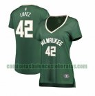 Camiseta Robin Lopez 42 Milwaukee Bucks icon edition Verde Mujer