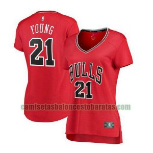 Camiseta Thaddeus Young 21 Chicago Bulls icon edition Rojo Mujer