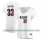 Camiseta Zach Collins 33 Portland Trail Blazers association edition Blanco Mujer