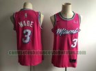 Camiseta Authentic Wade 3 Miami Heat Baloncesto Rosa Hombre