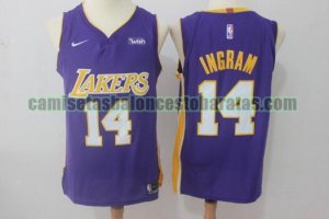 Camiseta Brandon Ingram 14 Los Angeles Lakers Baloncesto Púrpura Hombre