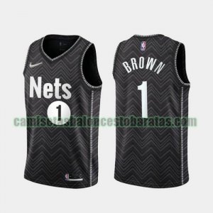 Camiseta Bruce Brown 1 Brooklyn Nets 2020-21 Earned Edition negro Hombre
