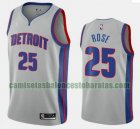 Camiseta Derrick Rose 25 Detroit Pistons 2020-21 Statement Edition Swingman gris Hombre