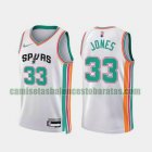 Camiseta JONES 33 San Antonio Spurs 2022 75 aniversario edición de la ciudad blanco Hombre