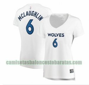 Camiseta Jordan McLaughlin 6 Minnesota Timberwolves association edition Blanco Mujer
