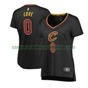Camiseta Kevin Love 0 Cleveland Cavaliers statement edition Negro Mujer