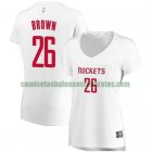 Camiseta Markel Brown 26 Houston Rockets association edition Blanco Mujer