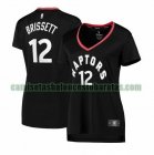 Camiseta Oshae Brissett 12 Toronto Raptors statement edition Negro Mujer