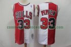 Camiseta Scottie Pippen 33 Chicago Bulls Baloncesto blanco rojo Hombre