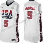 camisetas de baloncesto david robinson #5 nba usa 1992 blanca