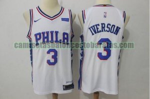 Camiseta Allen Iverson 3 Philadelphia 76ers Baloncesto blanco Hombre