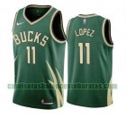 Camiseta Brook Lopez 11 Milwaukee Bucks 2020-21 Earned Edition Swingman verde Hombre
