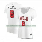 Camiseta Cristiano Felicio 6 Chicago Bulls association edition Blanco Mujer