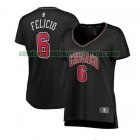 Camiseta Cristiano Felicio 6 Chicago Bulls statement edition Negro Mujer