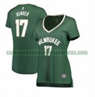 Camiseta Dragan Bender 17 Milwaukee Bucks icon edition Verde Mujer
