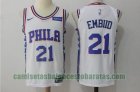 Camiseta Joel Embiid 21 Philadelphia 76ers Baloncesto blanco Hombre