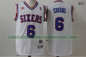 Camiseta Julius Erving 6 Philadelphia 76ers Baloncesto blanco Hombre