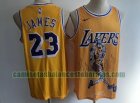 Camiseta LeBron James 23 Los Angeles Lakers Baloncesto Amarillo Hombre