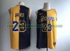 Camiseta LeBron James 23 Los Angeles Lakers spliced Edition Amarillo-negro Hombre