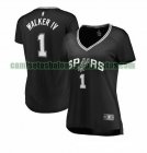 Camiseta Lonnie Walker 1 San Antonio Spurs icon edition Negro Mujer