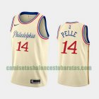 Camiseta Norvel Pelle 14 Philadelphia 76ers 2019-20 Ciudad Crema Blanco Hombre