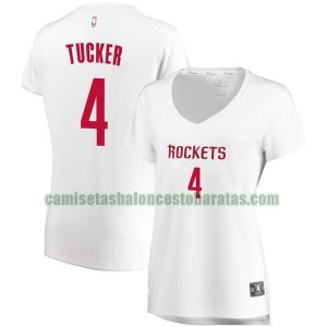 Camiseta PJ Tucker 4 Houston Rockets association edition Blanco Mujer