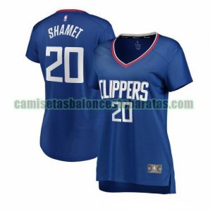 Camiseta Patrick Patterson 20 Los Angeles Clippers icon edition Azul Mujer