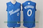 Camiseta Russell Westbrook 0 Oklahoma City Thunder Azul Hombre