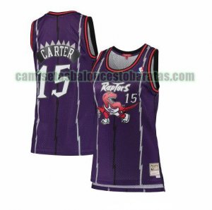 Camiseta Vince Carter 15 Toronto Raptors hardwood classics Púrpura Mujer