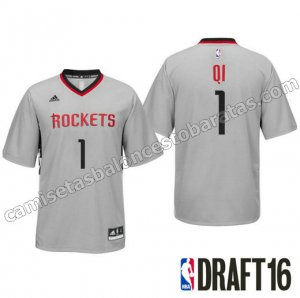 camisetas nba zhou qi 1 houston rockets draft 2016 gris