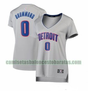 Camiseta Andre Drummond 0 Detroit Pistons statement edition Gris Mujer